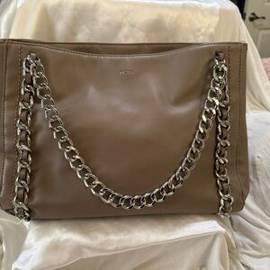 BCBG Tan Shoulder Bag with Chain Straps